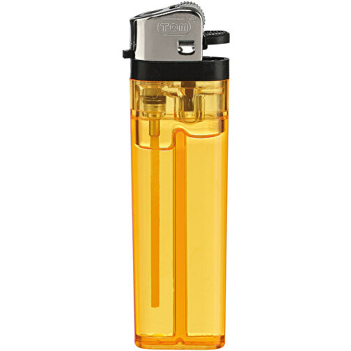 TOM® NM-1 18 Reibradfeuerzeug , Tom, transparent orange, AS/ABS, 2,30cm x 8,00cm x 1,10cm (Länge x Höhe x Breite), Bild 1