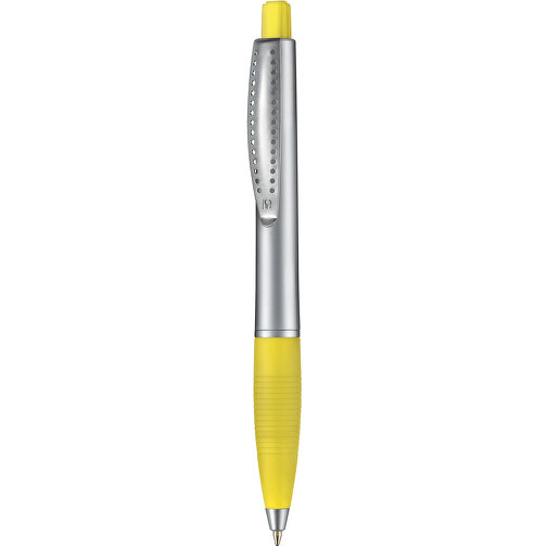 Kugelschreiber CLUB SILVER , Ritter-Pen, ananas-gelb-frost/silber, ABS-Kunststoff, 14,20cm (Länge), Bild 1