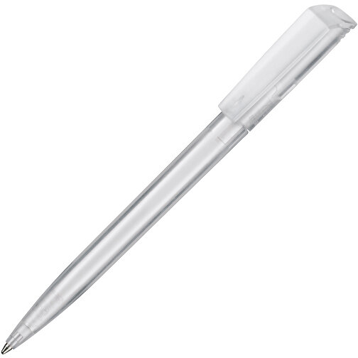 Kugelschreiber FLIP TRANSPARENT , Ritter-Pen, weiß, ABS-Kunststoff, 14,00cm (Länge), Bild 2
