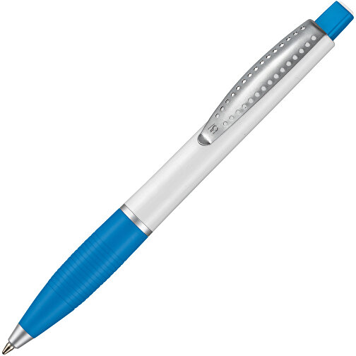 Kugelschreiber Club SI , Ritter-Pen, himmelblau/weiß, ABS-Kunststoff, 14,20cm (Länge), Bild 2