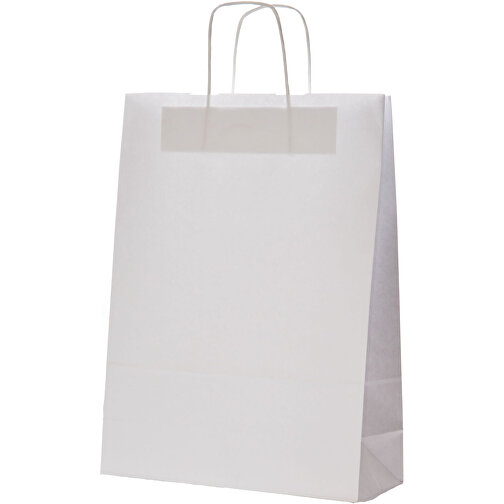 Krafttaschen Weißes Papier, Gedrehte Griffe , weiß, Papier, 31,00cm x 41,00cm x 12,00cm (Länge x Höhe x Breite), Bild 1