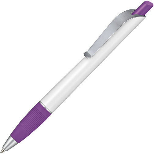 Kugelschreiber Bond , Ritter-Pen, violett/weiss, ABS-Kunststoff, 14,30cm (Länge), Bild 2