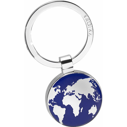 TROIKA Schlüsselanhänger AROUND THE WORLD , Troika, blau, silberfarben, Emaille, Metallguss, 6,60cm x 0,70cm x 3,50cm (Länge x Höhe x Breite), Bild 1