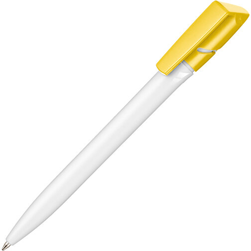 Kugelschreiber TWISTER , Ritter-Pen, weiß/zitronen-gelb, ABS-Kunststoff, 14,50cm (Länge), Bild 2