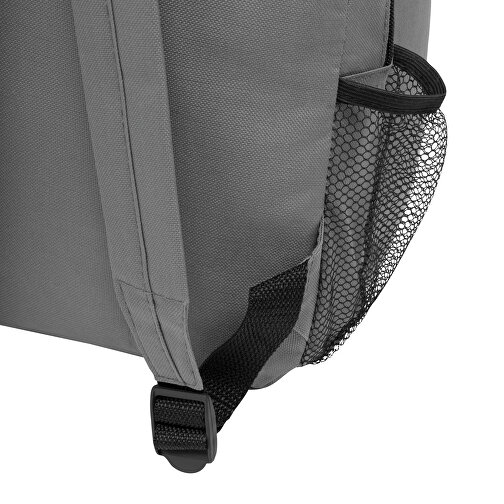 Rucksack POP , grau, rot, 600D Polyester, 28,50cm x 39,50cm x 15,00cm (Länge x Höhe x Breite), Bild 6