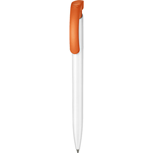 Kugelschreiber CLEAR , Ritter-Pen, orange/weiss, ABS-Kunststoff, 14,80cm (Länge), Bild 1