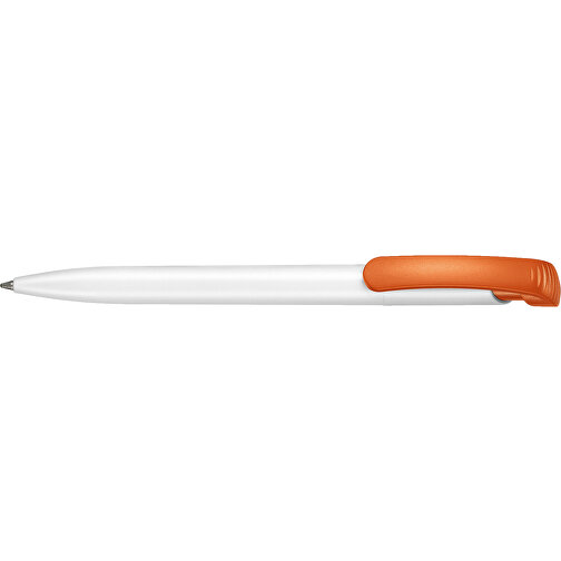 Kugelschreiber CLEAR , Ritter-Pen, orange/weiß, ABS-Kunststoff, 14,80cm (Länge), Bild 3