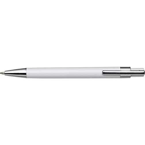 Kugelschreiber Aus Kunststoff Jarod , weiß, Plastik, Metall, , Bild 3