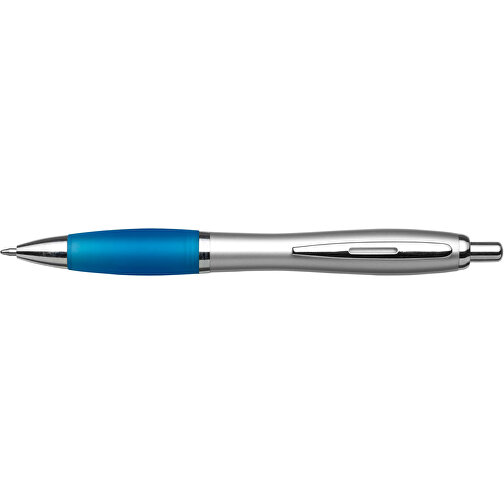 Kugelschreiber Aus Kunststoff Cardiff , hellblau, ABS, Plastik, AS, Stahl, 14,00cm (Höhe), Bild 3