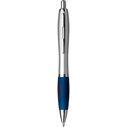 Kugelschreiber Aus Kunststoff Cardiff , dunkelblau, ABS, Plastik, AS, Stahl, 14,00cm (Höhe), Bild 1