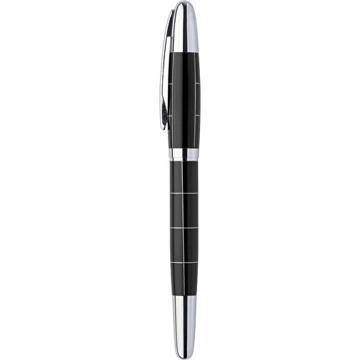 Kugelschreiber Aus Metall Malika , schwarz/silber, Karton, Kupfer, Metall, EVA, , Bild 1