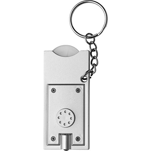 Schlüsselanhänger Aus Kunststoff Madeleine , silber, Metall, PS, 6,30cm x 0,50cm x 2,90cm (Länge x Höhe x Breite), Bild 1