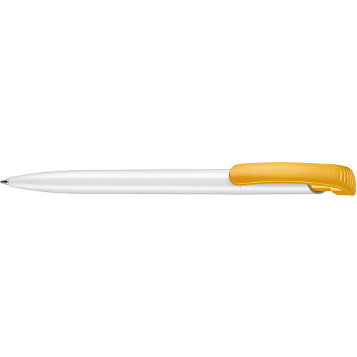 Kugelschreiber CLEAR SHINY , Ritter-Pen, apricot/weiß, ABS-Kunststoff, 14,80cm (Länge), Bild 3