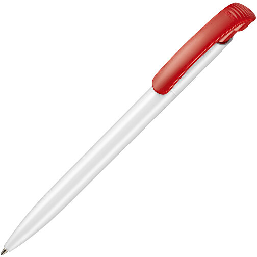 Kugelschreiber CLEAR SHINY , Ritter-Pen, signalrot/weiss, ABS-Kunststoff, 14,80cm (Länge), Bild 2