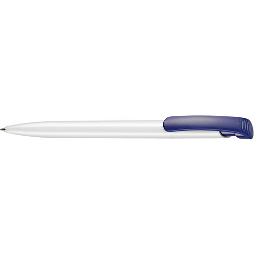 Kugelschreiber CLEAR SHINY , Ritter-Pen, nachtblau/weiss, ABS-Kunststoff, 14,80cm (Länge), Bild 3