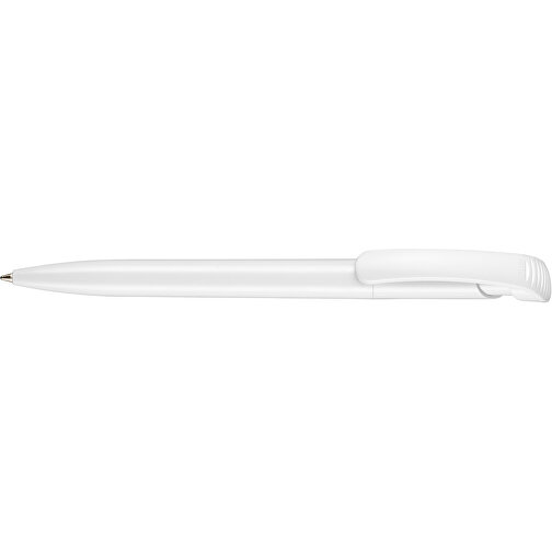 Kugelschreiber CLEAR SHINY , Ritter-Pen, weiss, ABS-Kunststoff, 14,80cm (Länge), Bild 3