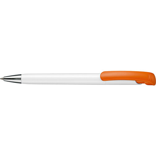 Kugelschreiber BONITA , Ritter-Pen, orange/weiß, ABS-Kunststoff, 14,80cm (Länge), Bild 3
