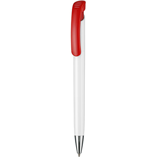 Kugelschreiber BONITA , Ritter-Pen, signalrot/weiß, ABS-Kunststoff, 14,80cm (Länge), Bild 1