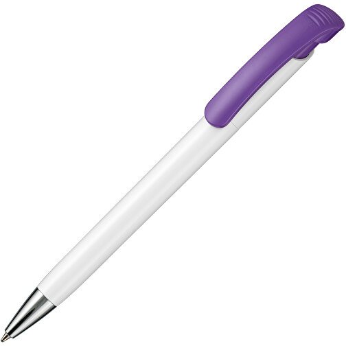 Kugelschreiber BONITA , Ritter-Pen, violett/weiß, ABS-Kunststoff, 14,80cm (Länge), Bild 2