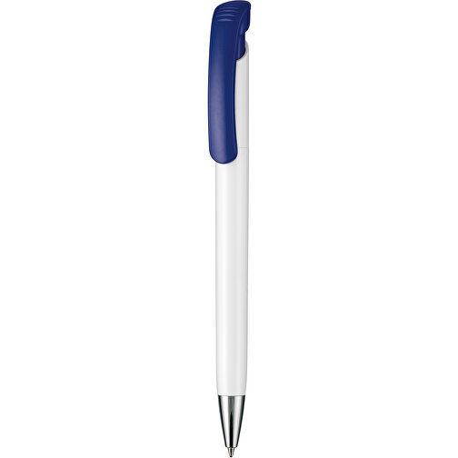 Kugelschreiber BONITA , Ritter-Pen, nachtblau/weiss, ABS-Kunststoff, 14,80cm (Länge), Bild 1