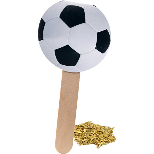 Wachsender Fußballgruß , weiß, Holz, Papier, Samen, Folie, 15,00cm x 7,20cm (Länge x Breite), Bild 1