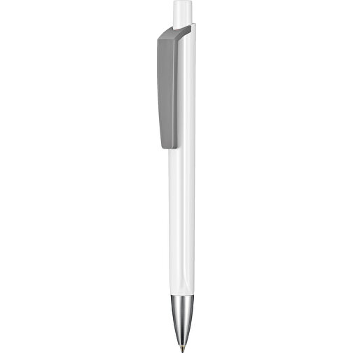 Kugelschreiber TRI-STAR , Ritter-Pen, steingrau/weiß, ABS-Kunststoff, 14,00cm (Länge), Bild 1
