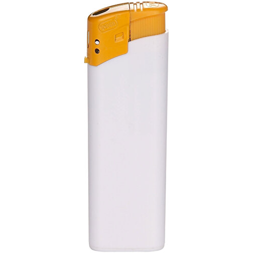 TOM® EB-15 24 Elektronik-Feuerzeug , Tom, weiß / gelb, AS/ABS, 2,50cm x 8,20cm x 1,10cm (Länge x Höhe x Breite), Bild 1