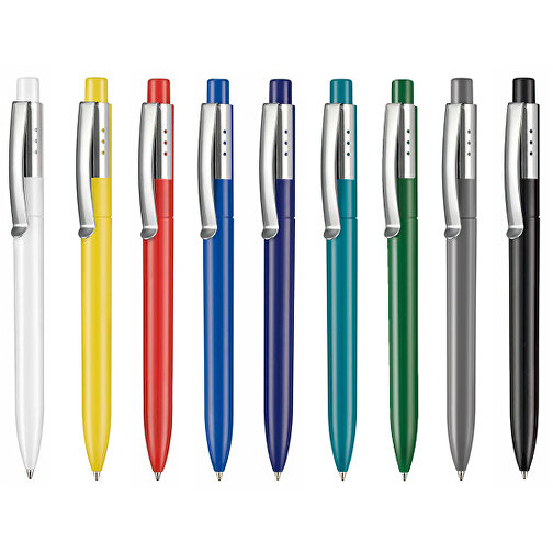 Kugelschreiber ELEGANCE , Ritter-Pen, weiß, ABS, Metall, 14,40cm (Länge), Bild 4