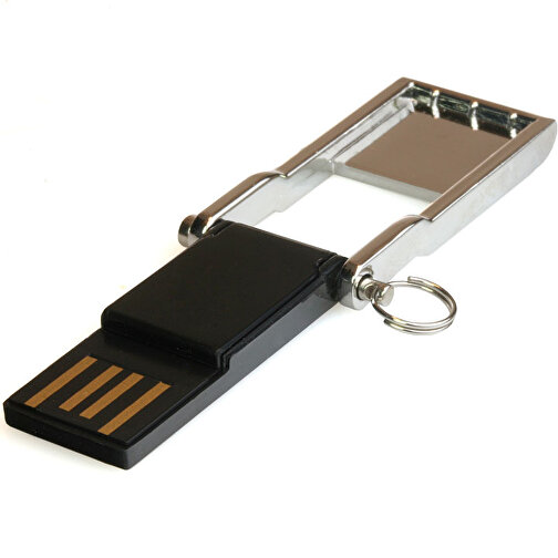 USB-Stick TINY 2GB , Promo Effects MB , silber / schwarz MB , 2 GB , Zinklegierung MB , 3 - 10 MB/s MB , 3,00cm x 0,40cm x 1,60cm (Länge x Höhe x Breite), Bild 1