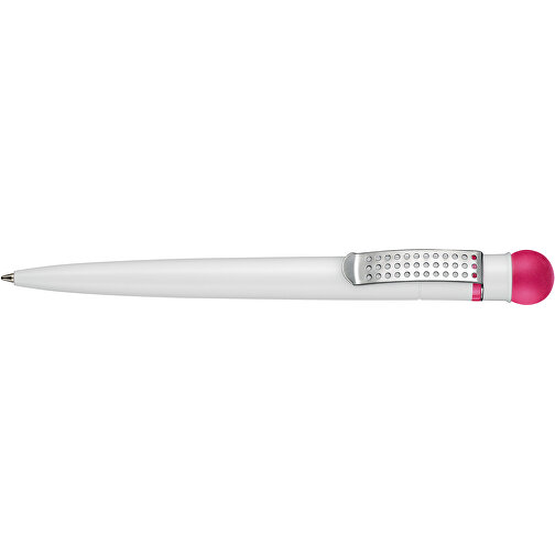 Kugelschreiber SATELLITE , Ritter-Pen, pink/weiß, ABS-Kunststoff, 14,60cm (Länge), Bild 3