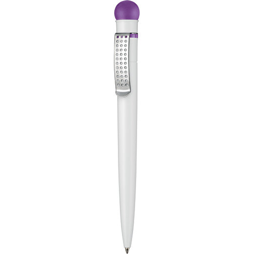 Kugelschreiber SATELLITE , Ritter-Pen, violett/weiss, ABS-Kunststoff, 14,60cm (Länge), Bild 1