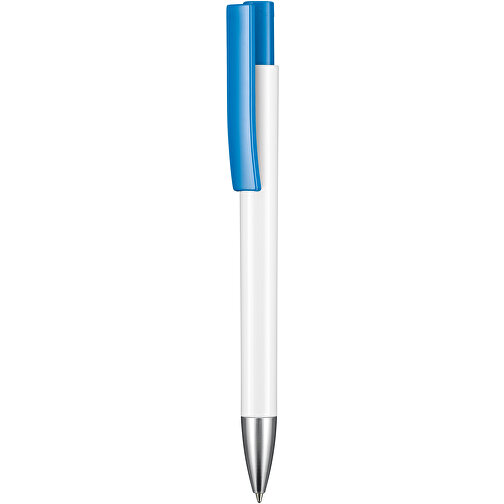 Kugelschreiber STRATOS , Ritter-Pen, himmelblau/weiß, ABS-Kunststoff, 14,50cm (Länge), Bild 1