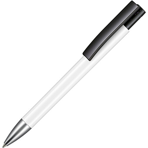 Kugelschreiber STRATOS , Ritter-Pen, schwarz/weiß, ABS-Kunststoff, 14,50cm (Länge), Bild 2