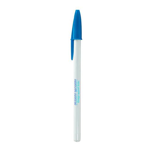 BIC® Style Kugelschreiber , BiC, weiß/blau, Kunststoff, 1,20cm x 14,90cm (Länge x Breite), Bild 1