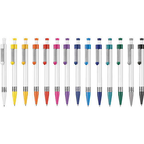 Kugelschreiber Spring SP , Ritter-Pen, apricot/weiß, ABS-Kunststoff, 14,10cm (Länge), Bild 4
