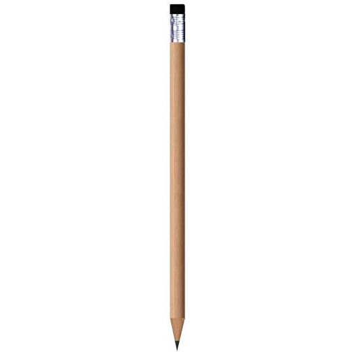 Bleistift, Natur, Rund, Mit Radierer , schwarz, Holz, 18,50cm x 0,70cm x 0,70cm (Länge x Höhe x Breite), Bild 1