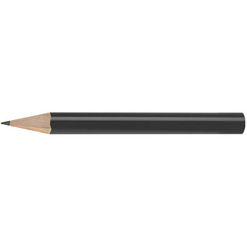 Bleistift, Lackiert, Rund, Kurz , schwarz, Holz, 8,50cm x 0,70cm x 0,70cm (Länge x Höhe x Breite), Bild 3