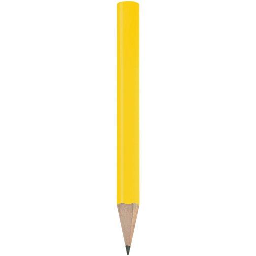 Bleistift, Lackiert, Rund, Kurz , gelb, Holz, 8,50cm x 0,70cm x 0,70cm (Länge x Höhe x Breite), Bild 1