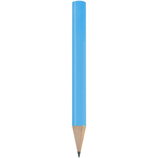 Bleistift, Lackiert, Rund, Kurz , hellblau, Holz, 8,50cm x 0,70cm x 0,70cm (Länge x Höhe x Breite), Bild 1