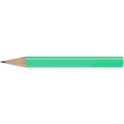 Bleistift, Lackiert, Rund, Kurz , hellgrün, Holz, 8,50cm x 0,70cm x 0,70cm (Länge x Höhe x Breite), Bild 3