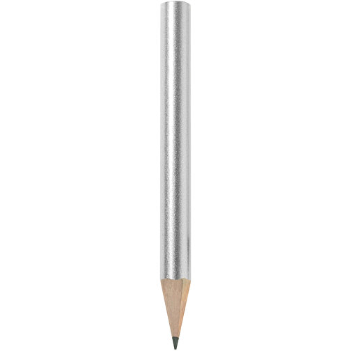 Bleistift, Lackiert, Rund, Kurz , silber, Holz, 8,50cm x 0,70cm x 0,70cm (Länge x Höhe x Breite), Bild 1