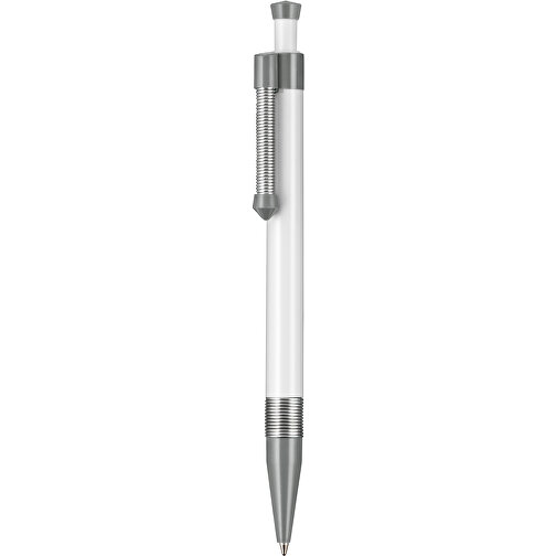 Kugelschreiber Spring SP , Ritter-Pen, steingrau/weiss, ABS-Kunststoff, 14,10cm (Länge), Bild 1