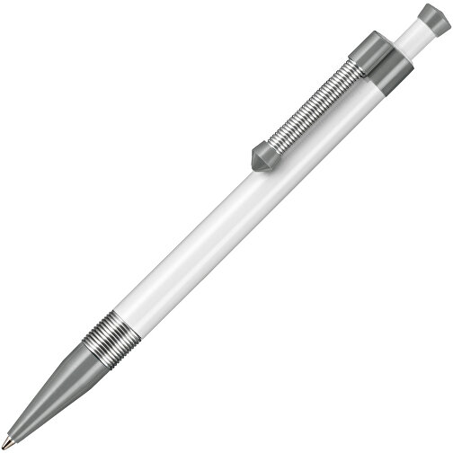 Kugelschreiber Spring SP , Ritter-Pen, steingrau/weiß, ABS-Kunststoff, 14,10cm (Länge), Bild 2
