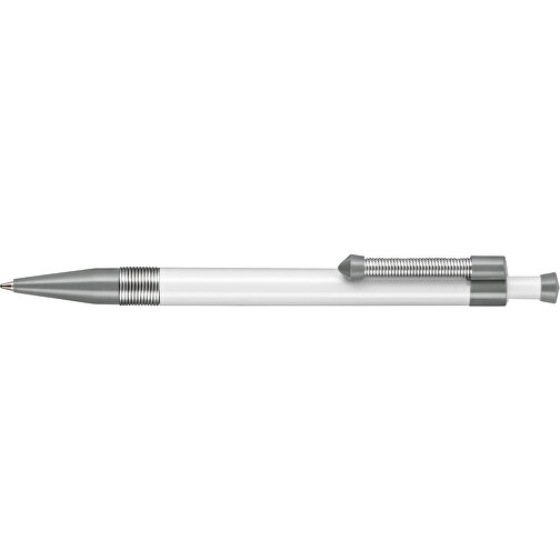 Kugelschreiber Spring SP , Ritter-Pen, steingrau/weiss, ABS-Kunststoff, 14,10cm (Länge), Bild 3