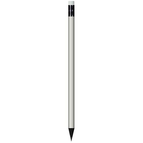 lápiz de color negro, lacado, con goma de borrar, redondo, Imagen 1