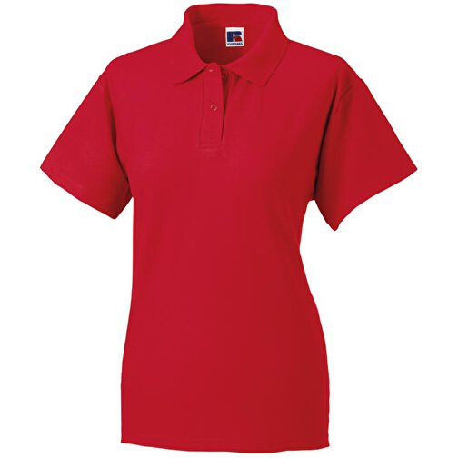 Ladies Polo , Russell, rot, 65% Polyester, 35% Baumwolle, XS, , Bild 1