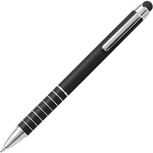 Kugelschreiber Aus Metall Oliver , schwarz, Aluminium, Kautschuk, 12,50cm (Höhe), Bild 2