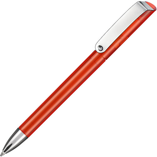 Kugelschreiber GLOSSY TRANSPARENT , Ritter-Pen, rot-transparent, ABS-Kunststoff, 14,20cm (Länge), Bild 2