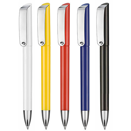 Kugelschreiber GLOSSY , Ritter-Pen, weiss, ABS-Kunststoff, 14,20cm (Länge), Bild 4