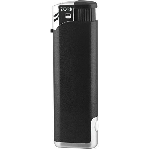 ZORR  LED Piezo Feuerzeug , schwarz metallic, Kunststoff, 8,10cm x 1,10cm x 2,40cm (Länge x Höhe x Breite), Bild 1